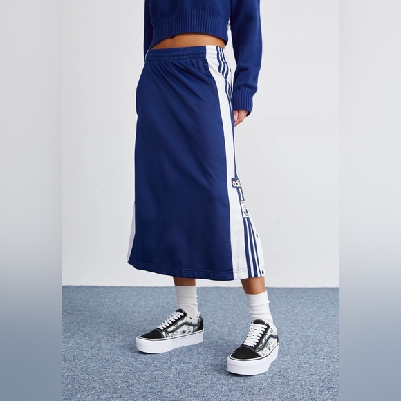 Adicolor Adibreak Midi Skirt (Adidas Track Skirt) NEW - Navy Blue - Size M - Picture 3 of 9